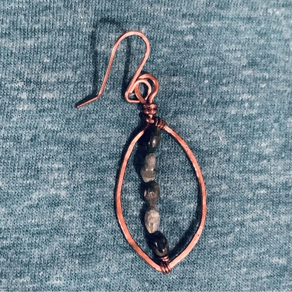 Copper and Jade Earring/Ear Decor - Picture 4 of 11